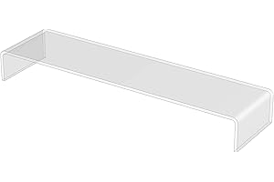 3R W Design Acrylic Display Shelves- Clear Display Plastic Perspex Stands Risers Plinths, made in UK (4mm-thick-40cm-10cm-5cm; Max Load 0.5kg)