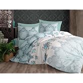 L&uuml;ks%80 Pamuklu &Ccedil;ift Kişilik Nevresim Takımı Seti Yorgan Kılıfı LOVE KALP Desen 200x220 cm + Lastikli Battal Boy &Ccedil;arşaf 180x2