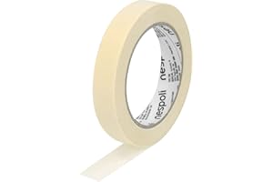 Nespoli – Nastro Carta Adesivo per Interni 19mm x 50m per Mascheratura Basic, Carta Gommata per Verniciatura Fai da Te - Nastro Imbianchino Facile da Strappare con Aderenza Sicura