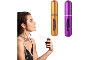 ADOLCALE GLOBAL SPAIN AGS AGS Atomizador de Perfume Recargable de 5 ML (PACK 2und.) con Visor de Carga | Perfecto para bolso o bolsillo 75mmX17mm | Pulverizador mini para viaje