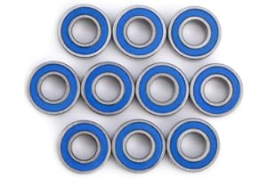 TYENAZA Roulement a Bille, MR115-2RS 10pcs Mini Roulement, 5x11x4mm Roulement etanche alésage 5mm, Acier Double Roulement Scellé En Caoutchouc Bleu, Pour Voitures RC, Imprimantes 3D, Micromoteurs