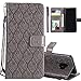 Produktbild COTDINFOR Samsung S9 Plus Protective Hülle Elegant PU Tasche Leder Flip Schutzhülle Cover im Bookstyle Kartenfächer Magnet Etui Schale für Samsung Galaxy S9 Plus Gray Rattan KT.