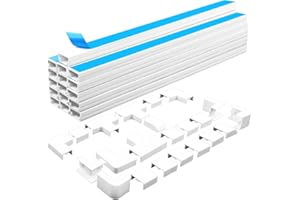 RtottiM 16 pcs Goulotte Passe-Câbles Autocollante Blanche, Cache-câbles en PVC, Cache Fil Mural, Dissimuler Les câbles d'alimentation et TV Mural,Rangement de Câbles de Téléviseur avec 22 Accessoires