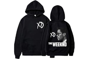 OUHZNUX Felpa Stampata The Weeknd XO Felpa con Cappuccio Unisex Felpa con Cappuccio retrò per Abbigliamento Hip Hop Felpa con Cappuccio Oversize Moda Uomo XS-3XL
