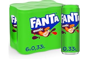 ‎FANTA Fanta Exotic - mit intensivem Geschmack einer Mischung tropischer Früchte - spritzig-erfrischendes Softgetränk in Einweg Dosen (6 x 330 ml)