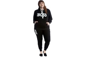 H&F ® New Women Ladies Long Sleeve Like a Boss Printed Tracksuit 2 Piece Loungwear Size UK 14 16 18 20 22-24 26-28