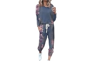 HAOLEI Survêtement Femme Ensemble de Sport 2 pièces Ensembles de Sweatshirt + Pantalon Casual Pyjama D'Intérieur Jogging Pullover Outwear Tenue Yoga Sportswear
