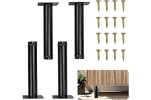 HAOMEEDUO 4 STK Möbelfüße Höhenverstellbar 15cm/5,9 Zoll Schrankfüße Möbelbeine Verstellbar 0-10mm Schrankbeine Einstellbare Sofa Füße Metall Bettfüße Möbelstütze Stützfüße mit Schrauben für Möbel