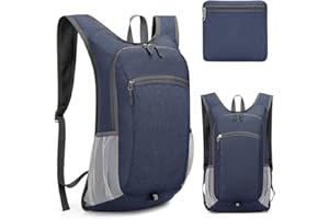 Creperture Mochila ligera y plegable, mochila de senderismo de 18 litros, tela Oxford, resistente al agua, mochila de camping para hombres y mujeres, deportes al aire libre, viajes, senderismo y