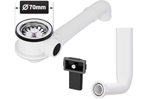 AQUADE 72106 70mm Küchenspüle Made in Germany, Siebkorbventil mit Raumschaffer | Überlauf