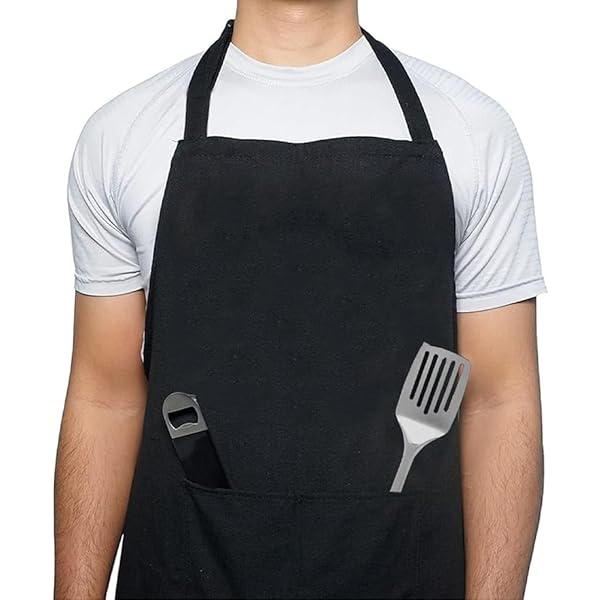 6 Stück Kochschürzen Schwarz - Verstellbare Schürzen Für Küche & Gastro