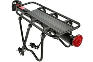 DIOCHE Estante trasero ajustable para bicicleta, asiento de bicicleta de aleación de aluminio, estante de equipaje, soporte trasero universal para bicicleta de montaña, equipo de ciclismo con accesorio para