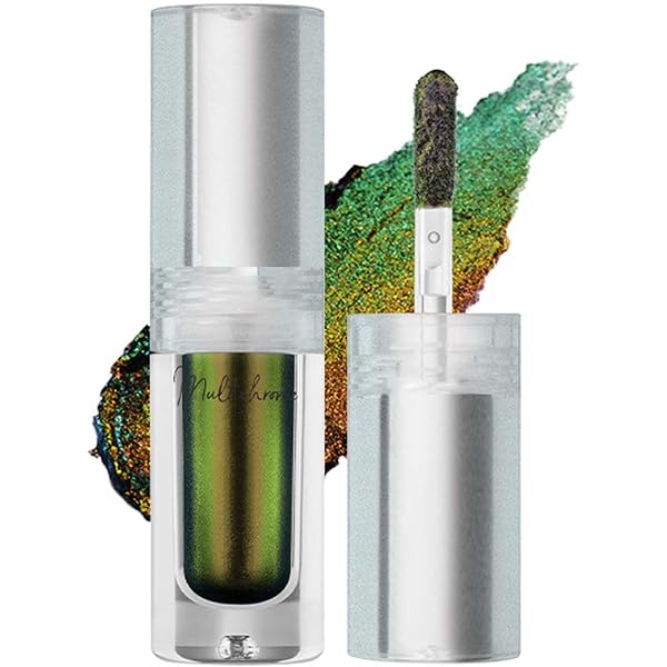 Lilbitty Glitzer Lidschatten 'Morgendämmerung' – Türkis Multichrome, Flüssig, Langanhaltend, Vegan