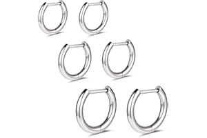 AOEDEJ G23 Titan Schwarz/Stahlgrau/Gold Creolen 18G Kleine Huggie-Creolen 8 mm/10 mm/12 mm Knorpel für empfindliche Ohren für mehrere Piercings Knorpel-Creolen-Stack-Schmuck