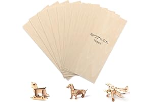 JUGNAW Compensato 10 Pannelli in Legno di Balsa 100×200×2mm, Perfetti per Incisioni, Modellismo e Pirografia Progetti Fai-da-Te, Ideali per Pareti e Decorazioni Artistiche