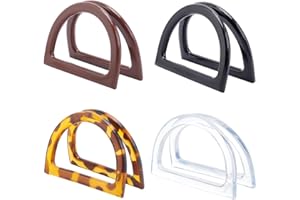 PH PandaHall 8pz 4 Colori Manici per Borsa a Forma di D Manici Leopardati Sostituzione Manico di Ricambio Manici per Borse Fai da Te per Tela Shopping Tote Borsa Accessori Fatto a Mano Uncinetto