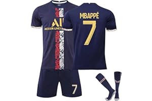 WONFLEE PSG Maillot de Foot Enfant,Maillots Homme Femelle de 22/23 Soccer Jersey Football Ensemble Garçons/Adultes Entrainement T-Shirt et Short avec Chaussettes
