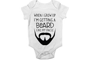 SHOPAGIFT When I Grow Up I'm Getting A Beard Like Uncle Boys Baby Vest Bodysuit