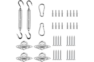 MENGH Sonnensegel Befestigung Set Befestigung Sonnensegel HardwareKit 304 Edelstahl Markisen Befestigungsset für Garten, sonnensegel zubehör Befestigung for Dreieck und Quadrat Hardware Zubehör Kit