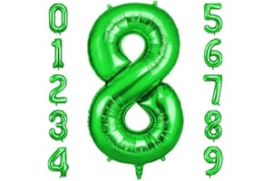OFFCUP Zahlen Luftballon Grün, Folienballon Zahl 8, 40 Zoll Helium Ballons Geburtstagsdeko Mädchen Junge Kindergeburtstag Party Deko Ballon Zahl Deko zum Geburtstag Silvester Deko Neujahr Deko