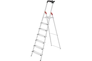 HAILO 8040-707 - Escalera de aluminio de tijera XXL-EasyClix (7 peldaños)
