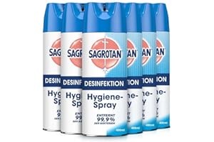 ‎SAGROTAN Sagrotan Hygiene-Spray (Aerosol) Desinfektionsspray (für Textilien und Oberflächen im Haushalt, Sprühflasche im praktischen Vorteilspack) 6 x 400 ml