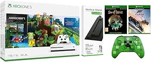 Xbox One S 1TB Console Minecraft Bundle Plus Vertical Stand/Forza Horizon 3/Sea of Thieves/Xbox Wireless Controller/Minecraft Creeper