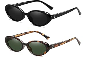 LJCZKA Retro owalne okulary przeciwsłoneczne kobiety mężczyźni moda vintage mała owalna oprawka klasyczny styl lat 90-tych unisex ochrona UV400