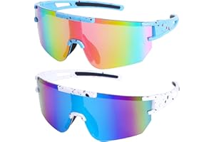Virtue Yun 2 Stück Schnelle Brille, Fahrradbrille, Polarisierte Sport Sonnenbrille Fahrradbrille Winddicht UV 400 Schutzbrille für Radfahren Klettern Glof Freien