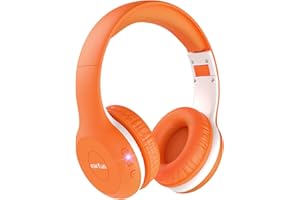 EarFun K2 Słuchawki Bluetooth dla dzieci, z ograniczoną głośnością, czas odtwarzania 40 godzin, wbudowany mikrofon, dźwięk stereo, składane słuchawki nauszne do szkoły, podróży, iPada, tabletu