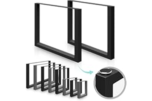 MIADOMODO® Gambe per Tavolo - Rettangolare, in Acciaio, con Viti, Industriale, Dimensione e Colore a Scelta - Gambe da Scrivania (80 x 72 cm (L x A), Nero)