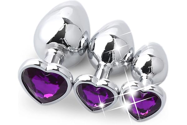 Rostfritt stål Smooth Training Kit 3 Pcs/Set Heart Shaped Ànâlé Fémmé Plūg