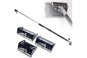 kubeier Rascador de Polvo de Masilla Manual, Caja Plana de Paneles de Yeso for el hogar, 8 "10" 12" Herramientas Acabado Paneles Yeso con Mango Extensible de 98-160 cm,32cm/12in