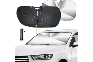 GOHHME Ombrello Parasole Per Parabrezza Anteriore Per Auto 57 * 31 Pollici Rotazione a 360 ° Sggiornata Ombrello Pieghevole Copertura Parasole Protezione UV e Isolamento Termico Parasole Visiera L