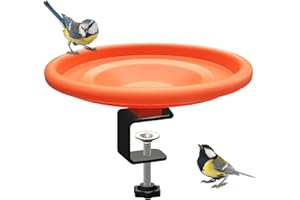 ONESHLEE Bebedero Pajaros Exterior Jardin, Bebedero Pajaros Silvestres De Metal, Comedero Pajaros Silvestres De Plastico, con Soporte De Pie, para Exterior Jardin Balcon Arbol Gorriones Pequeños (Marrón)