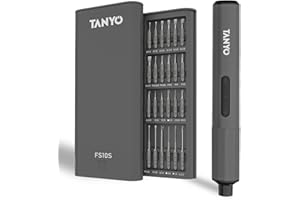 TANYO Mini Electric Screwdriver Set, 51-in-1 Precision Mechanic Screwdriver, Battery Screwdriver Electric with LED Light and 48 Magnetic Bits, 2 Torque Suitable for Phone, Laptop, Glasses
