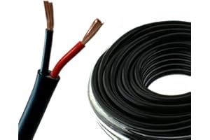BMF DIRECT Automotive 12V 24V 2 Core TWIN Flat Thinwall RED/BLACK Stranded Auto Cable Wire Wiring Loom 11 Amp (0.5mm²), 20m Coil