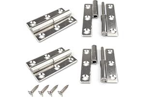 LYXTIORN 4Pcs 2.5inch sollevare le cerniere della porta cerniera staccabile in acciaio inossidabile 304 per porte interne ed esterne