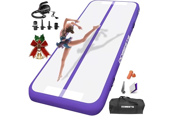 DOBESTS Air Track Tapis de Gymnastique Gonflable, Air Floor Mat, 10cm/15cm/20cm Haut Tapis Entraînement, Tapis de Gymnastique 2/3/4/5/6 m, Gym Tumbling avec Pomp a air