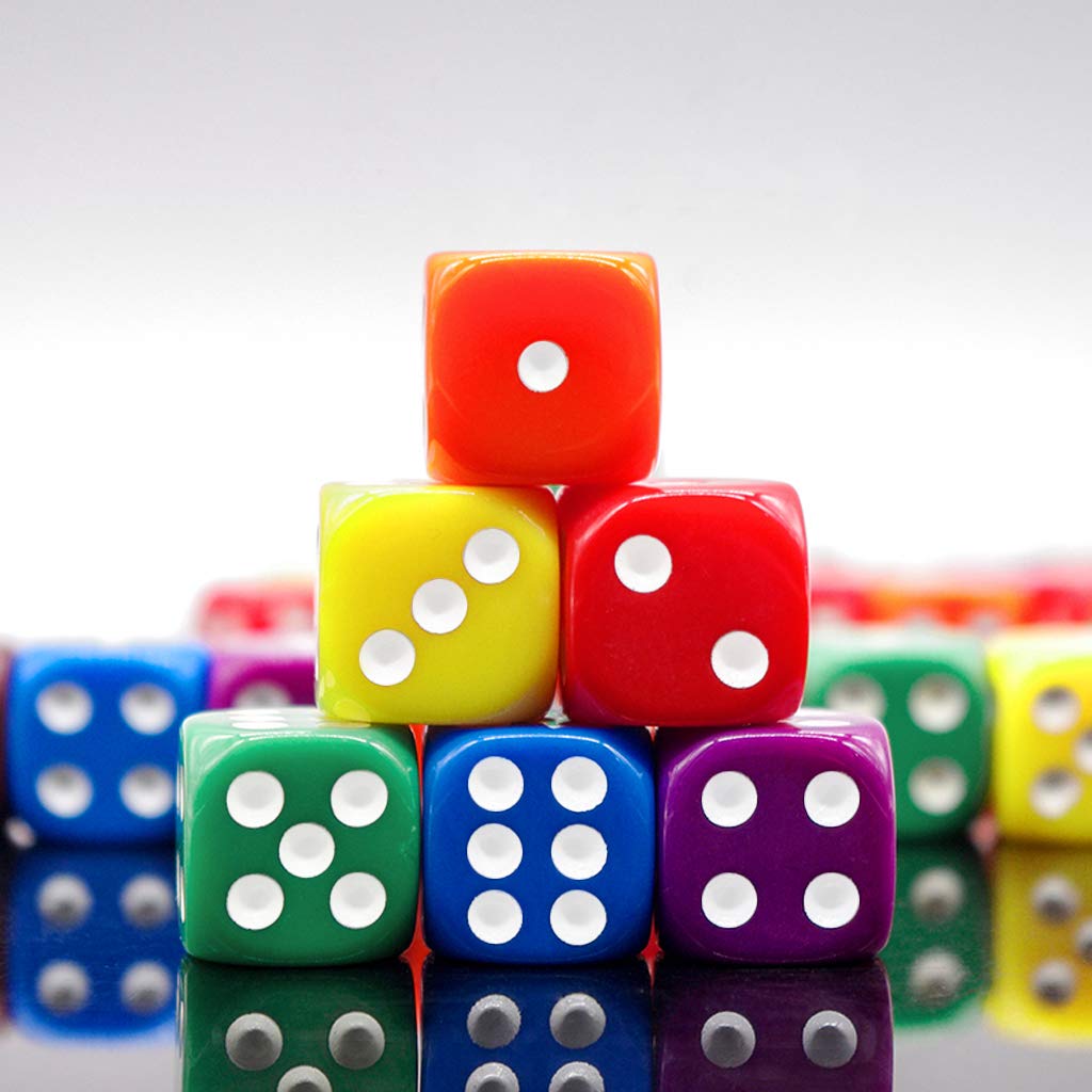 Juego De Dados De 6 Caras De Plástico Educativo De Colores Brillantes