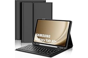 FOGARI Samsung Galaxy Tab A9 Plus Keyboard Case - Samsung Galaxy Tab A9+ Keyboard Case,UK Layout Detachable Bluetooth Keyboard Slim Smart Case with Pencil Holder for Galaxy Tab A9 Plus/A9+ 11 inch 2023,Black