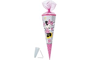 alles-meine.de GmbH Schultüte - Minnie Mouse Have Fun - 85 cm - Organza Abschluß - Zuckertüte - mit/ohne Kunststoff Spitze - für Mädchen - Maus - Playhouse Mäuse - Punkte S..