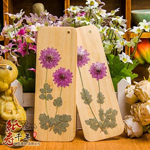 Flowers bookmark fashion ideas dried flowers bookmark souvenirs wooden bamboo bookmark minimalist lovers bracelet-E
