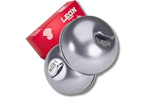 LEÓN Goods Lot de 2 cloches à fondre en acier inoxydable - Antirouille, durable et résistant à la chaleur - Pour chaque barbecue à hamburger - Cloche à burger parfaite (2 couvercles en acier