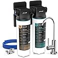Frizzlife DW10F Under Sink Water Filter System with Brushed Nickel Faucet, NSF/ANSI 53&42 Certified Elements, Reduces 99.99% Lead, Chlorine, Fluoride, Bad Taste & Odor, 0.5 Micron, USA Tech Support