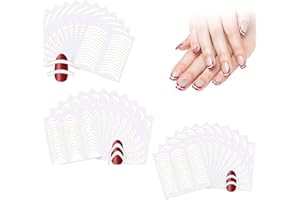 SUNJIOR 1368 Pièces Autocollants Ongles Français,36 Feuilles Autocollants Ongles Français Auto-Adhésifs,Smile Line Guide Stickers Nail Art Line,3 Formes French Nail White Lines