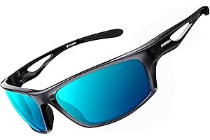 CHEREEKI Sports Sunglasses, Polarised Sunglasses Men Women Eyewear with UV400 Protection & TR90 Unbreakable Frame for Cycling Running Fishing Golf Driving Running