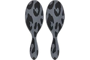 Wet Brush Original Detangling Hair Brush, Grey Leopard (Safari) - Ultra-Soft IntelliFlex Bristles - Detangler Brush Glide Through Tangles With Ease For All Hair Types - Wet & Dry Hair (Pack of 2)