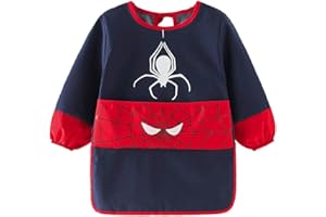 NAMIS Delantales de Niño 3-5 Años, Delantal Infantil Pintura, Arte Smock Pintura Delantal, Blusón Delantal Babero de Mangas Larga y Bolsillos para Artes y Manualidades, Pintura, Cocina