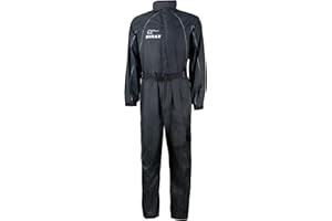 ‎ZORAX Zorax Wasserdichter winddichter Motorrad-Regenanzug für Herren, Regenbekleidung, Regenmantel, Tragetasche, reflektierende Streifen, Schwarz , XL